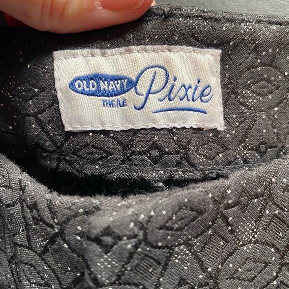 Old Navy The Pixie Sexy Fairy Black Sparkle Geometric Skinny Ankle Pants Size 2 - Picture 8 of 12